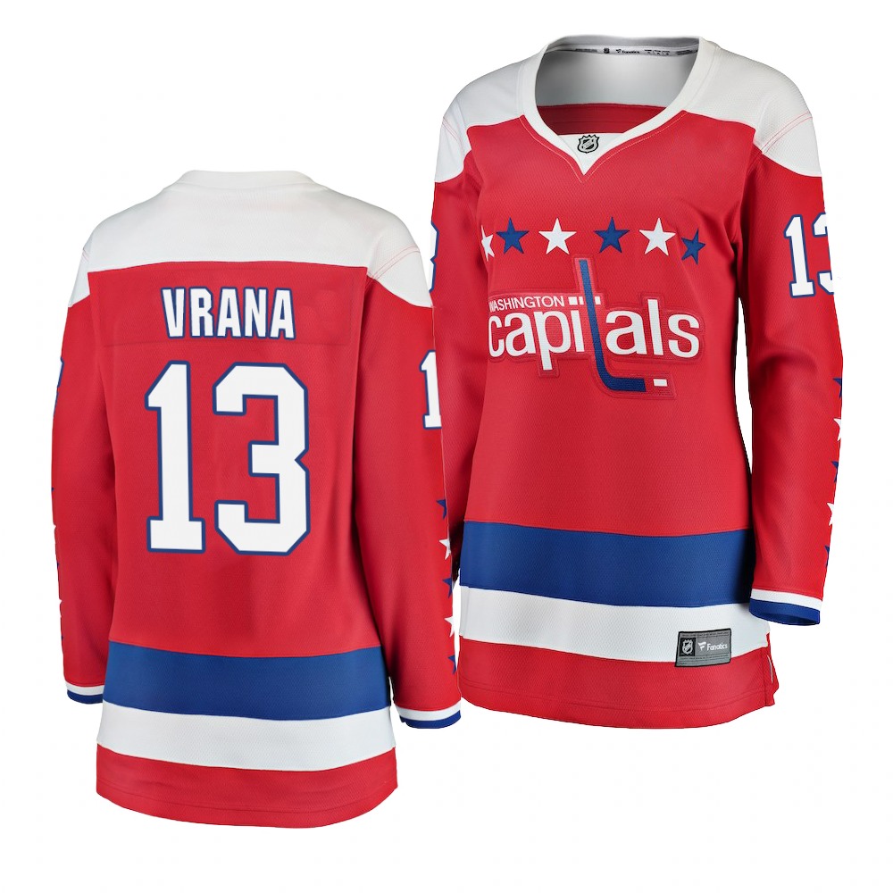 Women's Washington Capitals #13 Jakub Vrana Red Stitched NHL Jersey